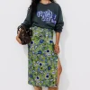 Promod Jupe midi drapée Femme - Imprimé multicolore Imprimémulticolore Best Sale