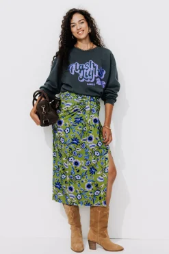 Promod Jupe midi drapée Femme - Imprimé multicolore Imprimémulticolore Best Sale