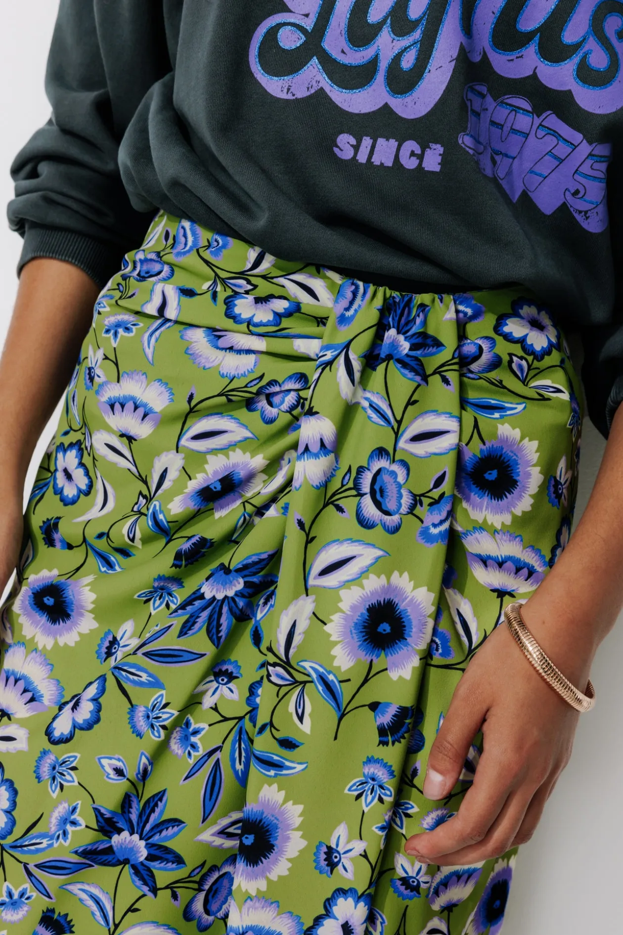Promod Jupe midi drapée Femme - Imprimé multicolore Imprimémulticolore Best Sale