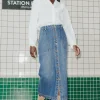 Promod Jupe midi en jean Femme - Jean brut Jeanbrut Clearance