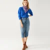 Promod Jupe midi en jean Femme - Jean moyen Jeanmoyen Shop