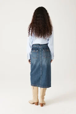 Promod Jupe midi en jean Femme - Jean brut Jeanbrut Clearance
