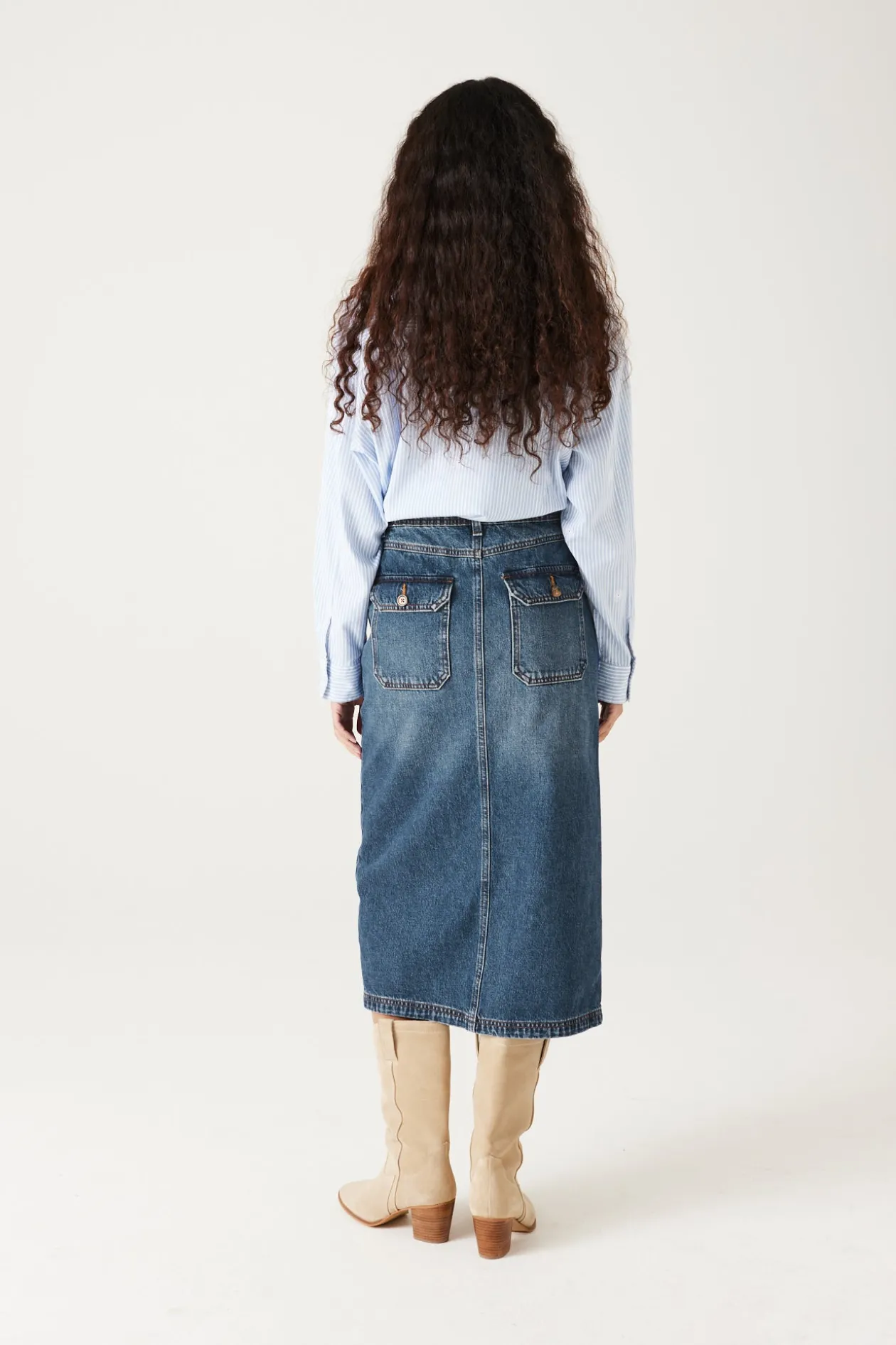 Promod Jupe midi en jean Femme - Jean brut Jeanbrut Clearance