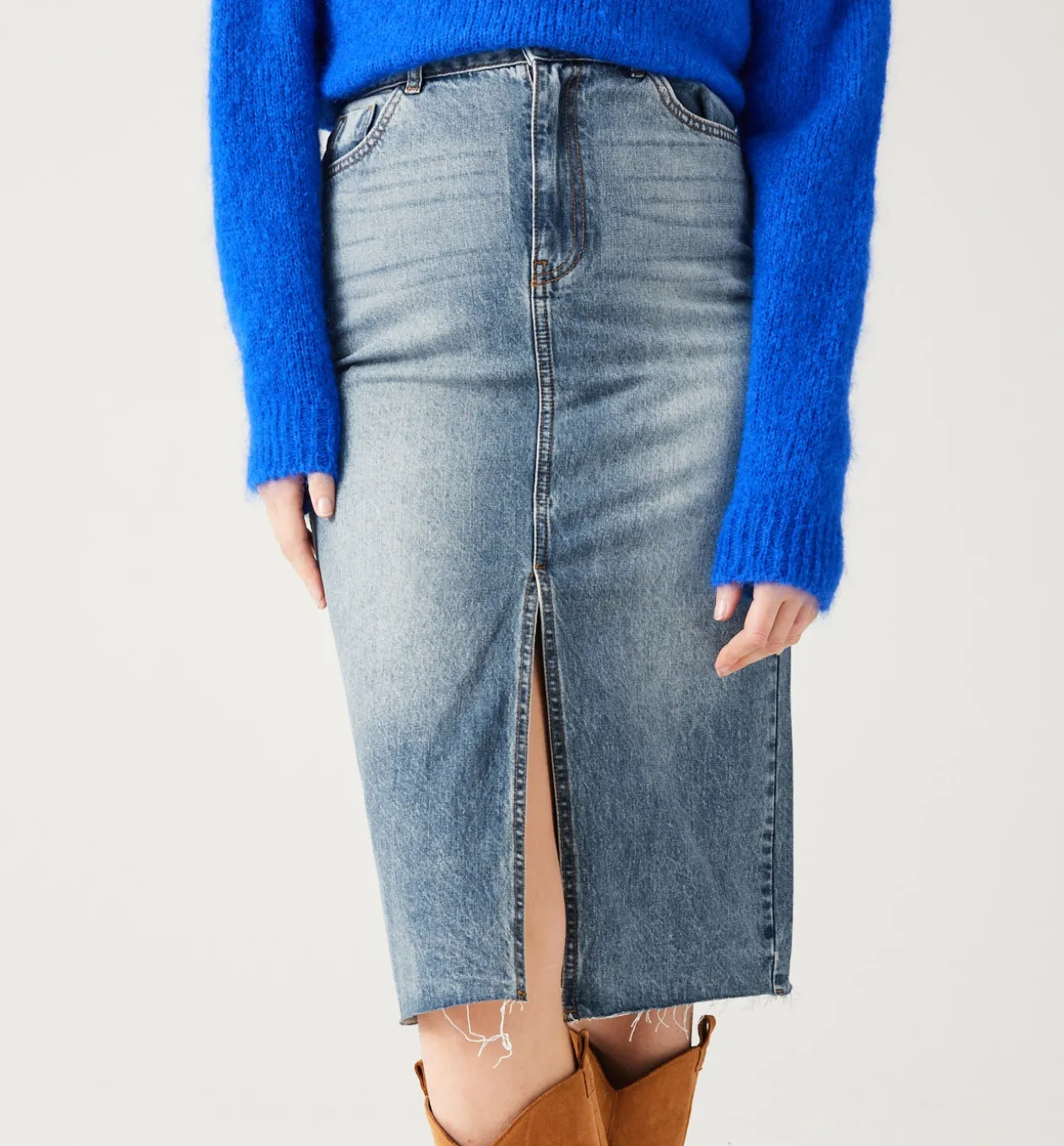 Promod Jupe midi en jean Femme - Jean moyen Jeanmoyen Best