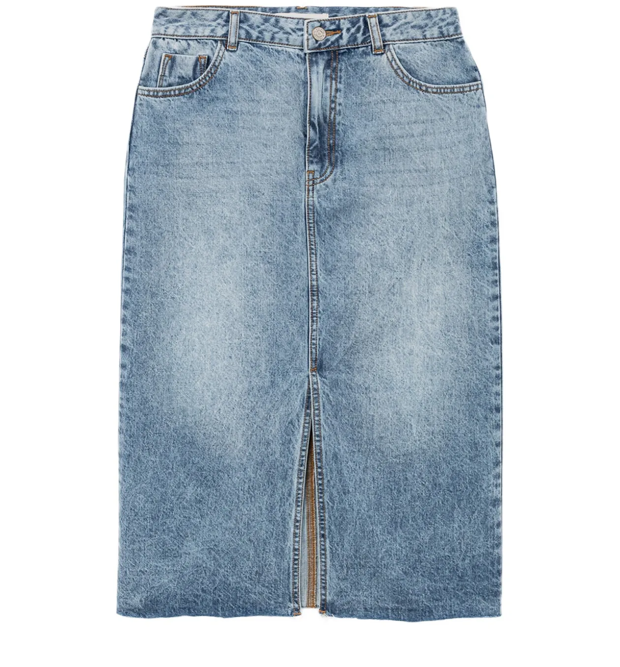 Promod Jupe midi en jean Femme - Jean moyen Jeanmoyen Fashion