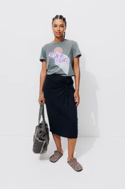 Promod Jupe midi en jersey Femme - Noir Clearance