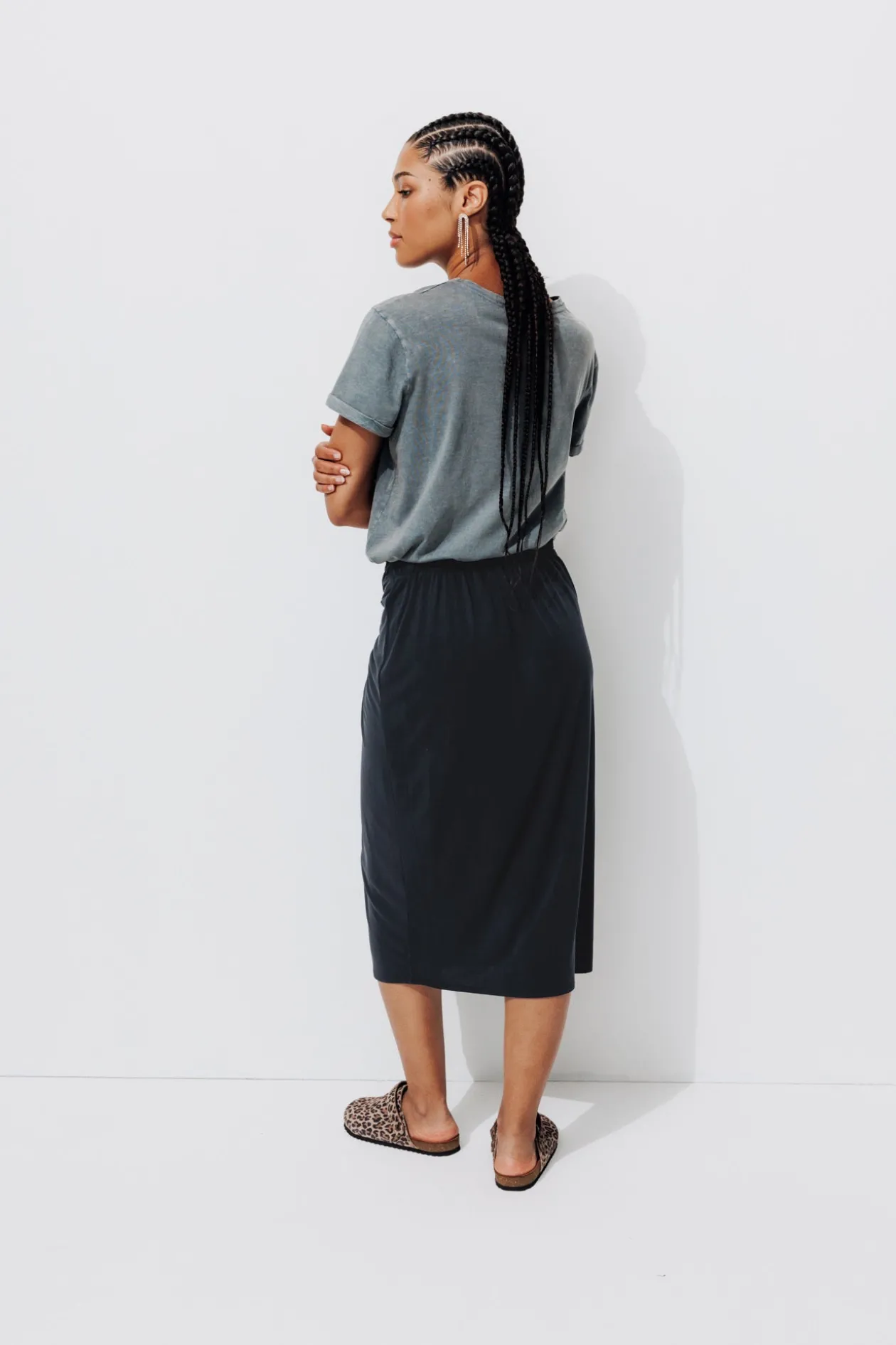 Promod Jupe midi en jersey Femme - Noir Clearance
