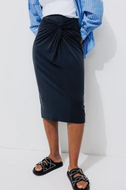 Promod Jupe midi en jersey Femme - Bleu Cheap