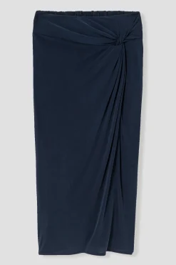 Promod Jupe midi en jersey Femme - Bleu Cheap