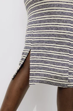Promod Jupe midi en maille Femme - Rayé bleu Rayébleu Hot