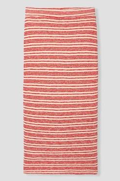 Promod Jupe midi en maille Femme - Rayures multicolores Rayuresmulticolores Best