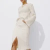 Promod Jupe midi en toile Femme - Ecru Discount