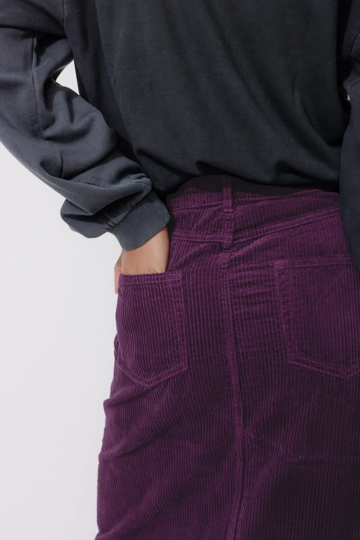 Promod Jupe midi en velours Femme - Violet Best