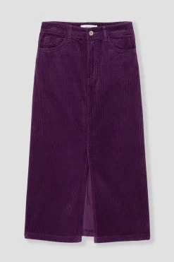 Promod Jupe midi en velours Femme - Violet Best