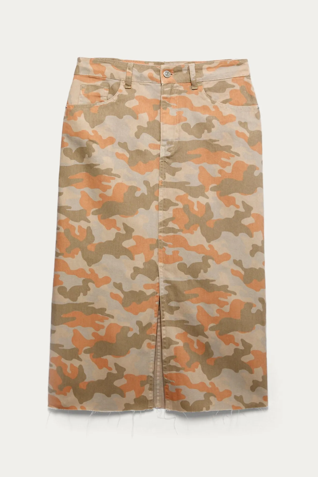 Promod Jupe midi imprimée Femme - Imprimé Pêche ImpriméPêche Store