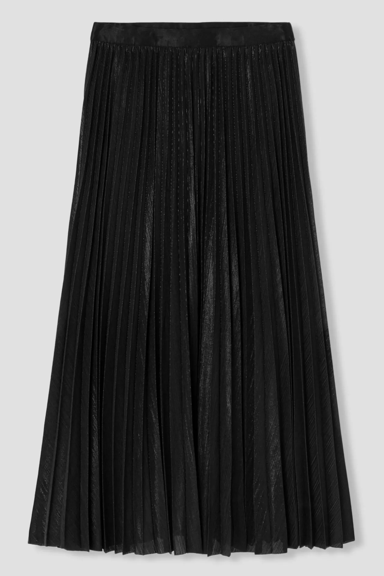 Promod Jupe midi plissée effet lamé - Noir Clearance