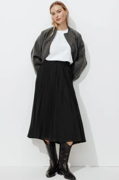 Promod Jupe midi plissée Femme - Noir Store