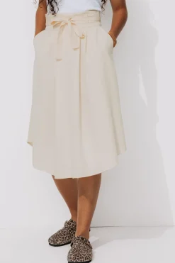 Promod Jupe midi taille haute Femme - Ecru Cheap
