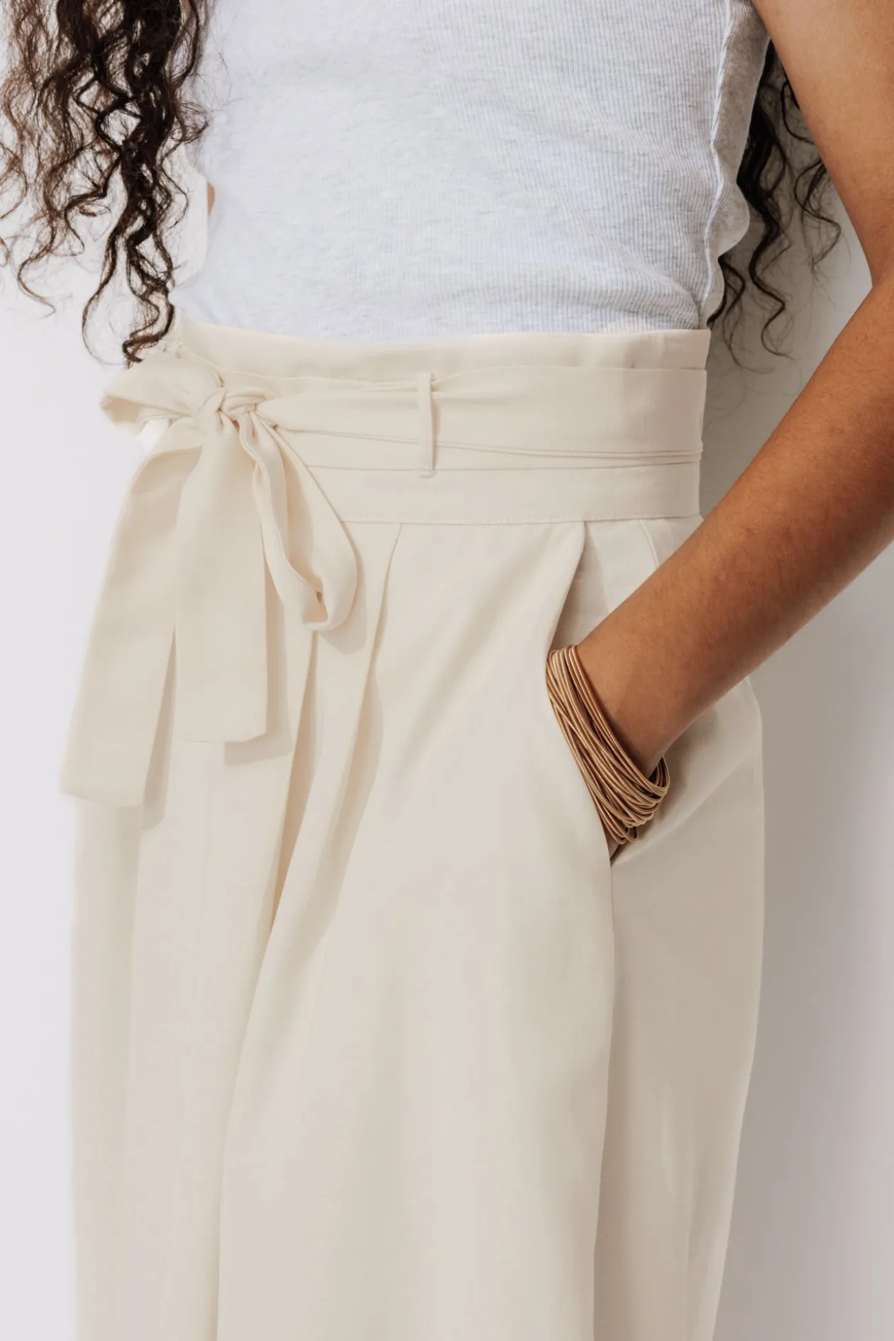 Promod Jupe midi taille haute Femme - Ecru Cheap