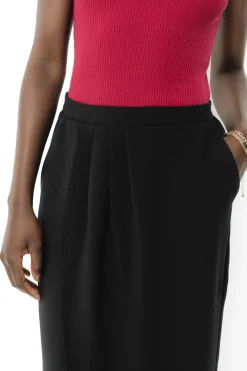 Promod Jupe midi unie Femme - Noir Shop