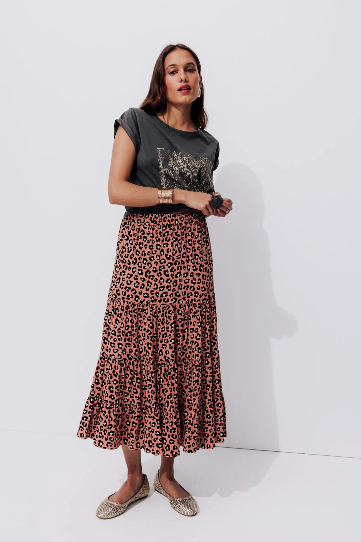 Promod Jupe mi-longue imprimée Femme - Imprimé multicolore Imprimémulticolore Cheap