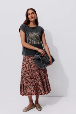 Promod Jupe mi-longue imprimée Femme - Imprimé multicolore Imprimémulticolore Cheap
