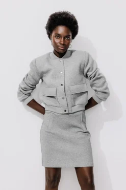 Promod Jupe trapèze en jersey Femme - Gris clair Grisclair Best