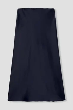 Promod Jupe évasée en satin Femme - Marine Clearance
