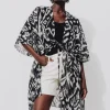 Promod Kimono imprimé Femme - Imprimé noir Impriménoir Online