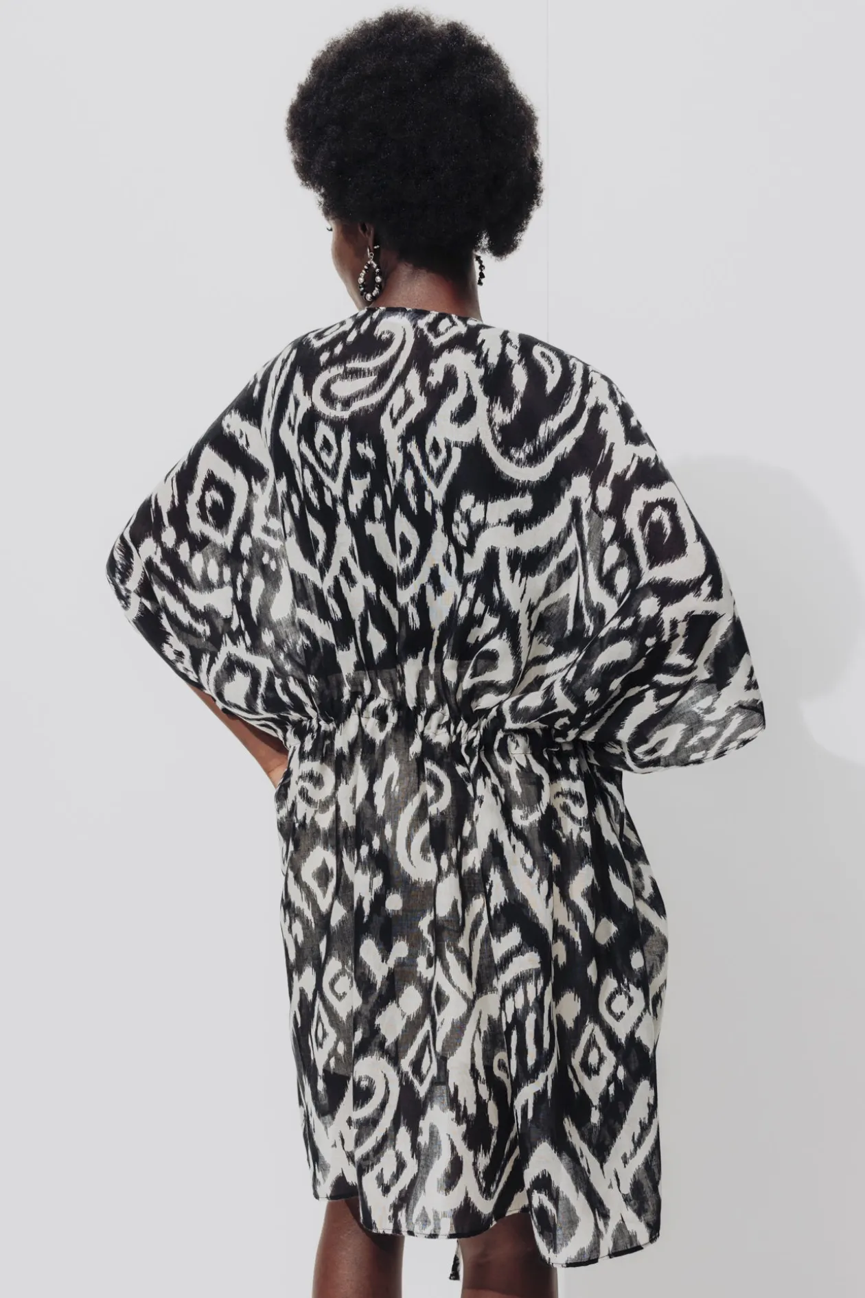 Promod Kimono imprimé Femme - Imprimé noir Impriménoir Online