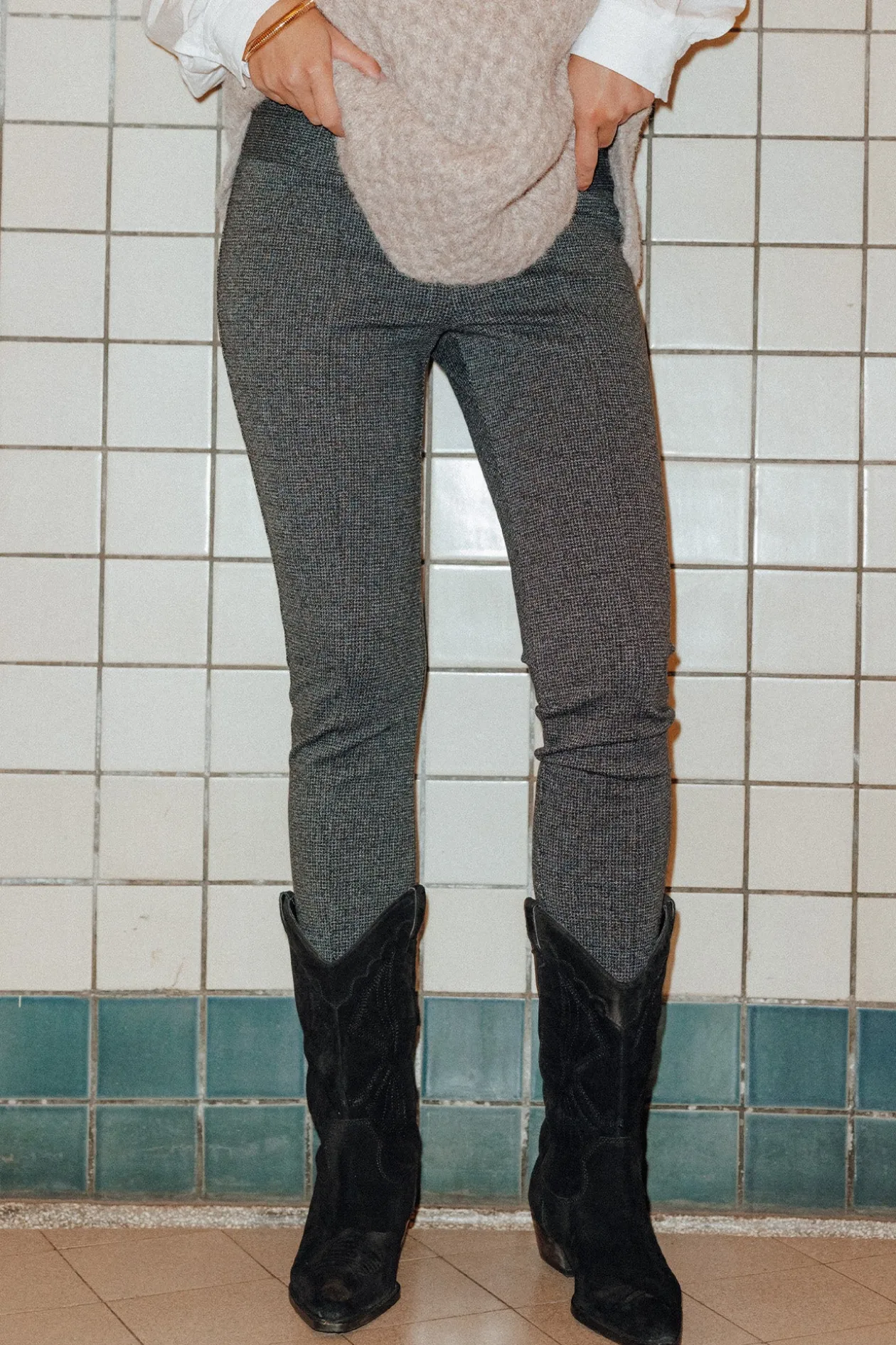 Promod Legging d'hiver à carreaux - Imprimé noir Impriménoir Shop