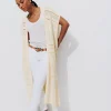 Promod Long gilet en crochet Femme - Ecru Flash Sale