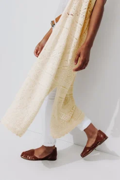 Promod Long gilet en crochet Femme - Ecru Flash Sale
