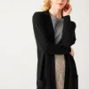 Promod Long gilet en maille fine - Noir Online
