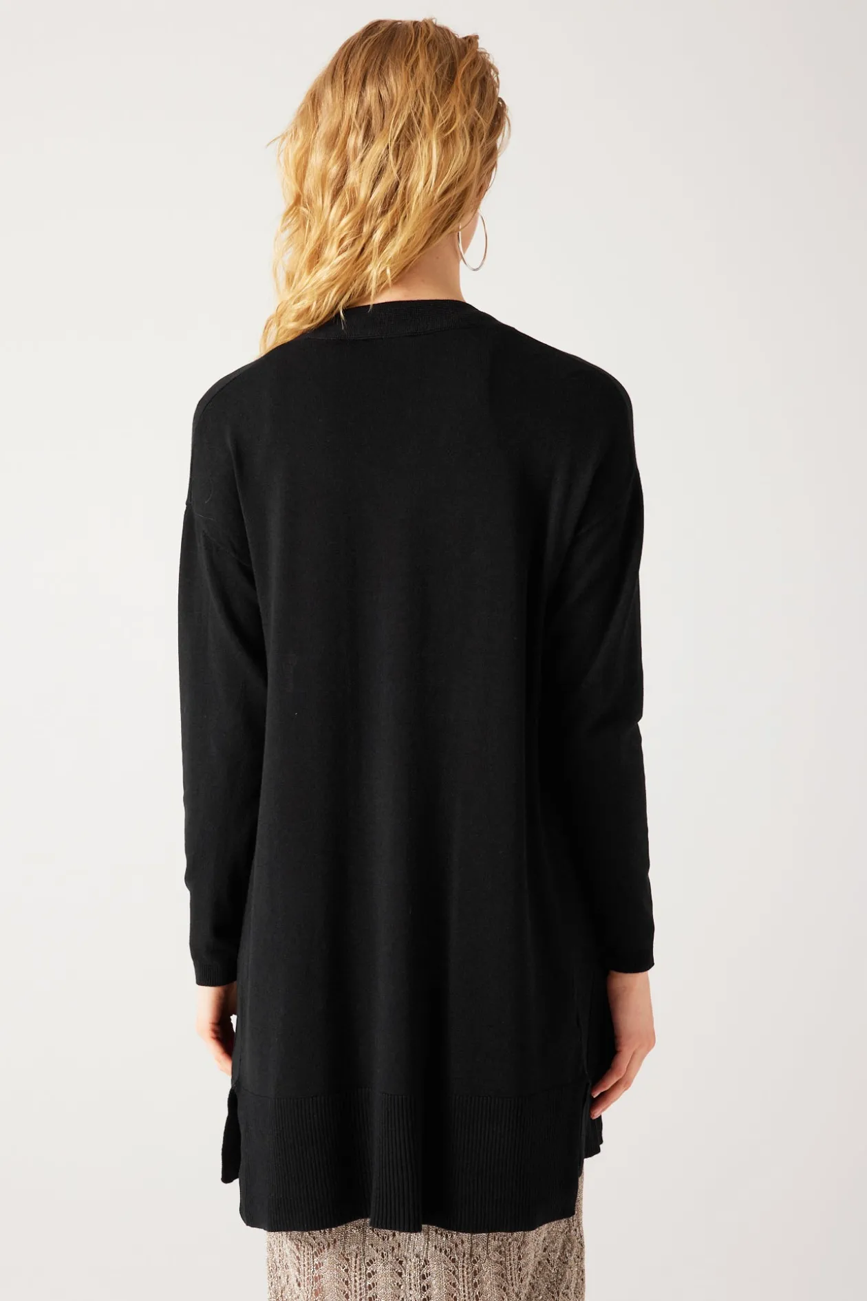 Promod Long gilet en maille fine - Noir Online