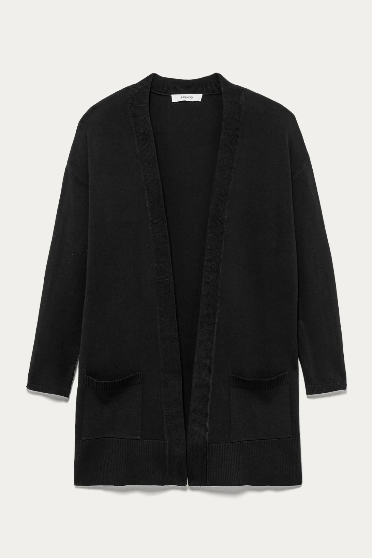 Promod Long gilet en maille fine - Noir Online