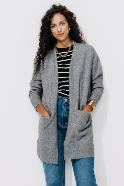 Promod Long gilet en tricot Femme - Gris clair Grisclair Best Sale