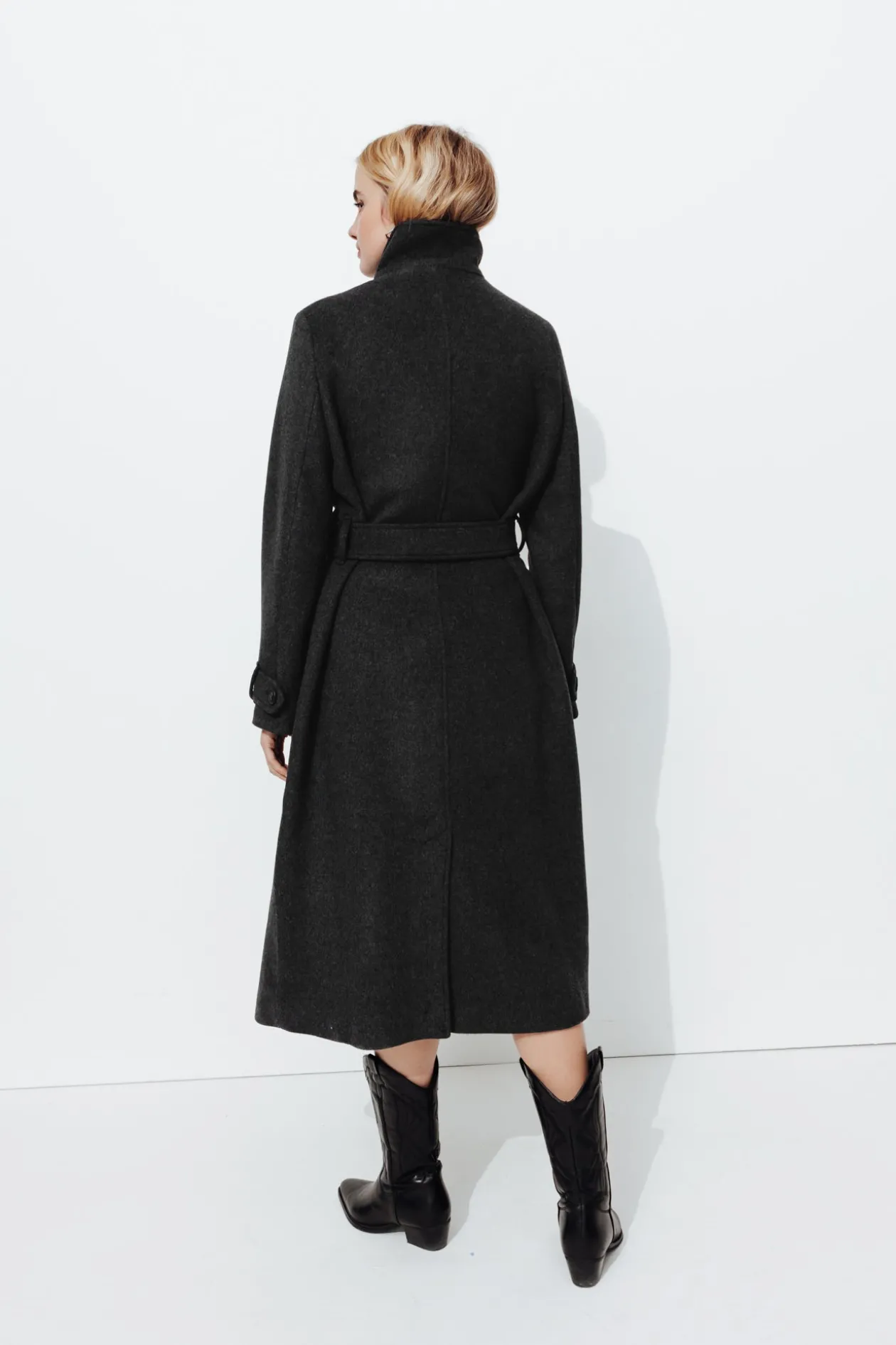 Promod Long manteau en laine Femme - Gris Online