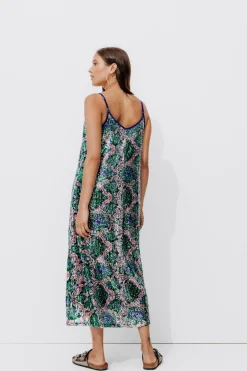 Promod Longue robe à paillettes - Imprimé multicolore Imprimémulticolore Best