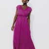 Promod Longue robe soyeuse Femme - Violet Sale
