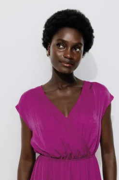Promod Longue robe soyeuse Femme - Violet Sale