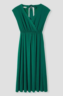 Promod Longue robe soyeuse Femme - Vert émeraude Vertémeraude Fashion