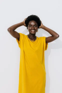 Promod Longue robe t-shirt Femme - Ocre Fashion