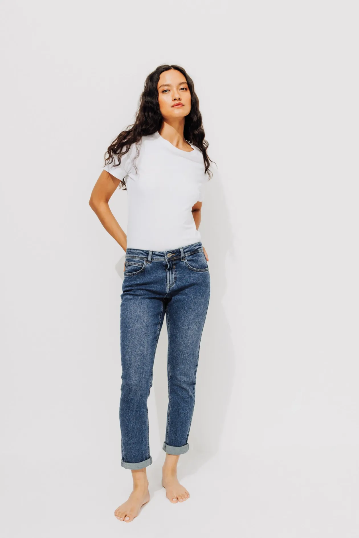 Promod LUCIEN jean girlfriend Femme - Jean moyen Jeanmoyen Discount