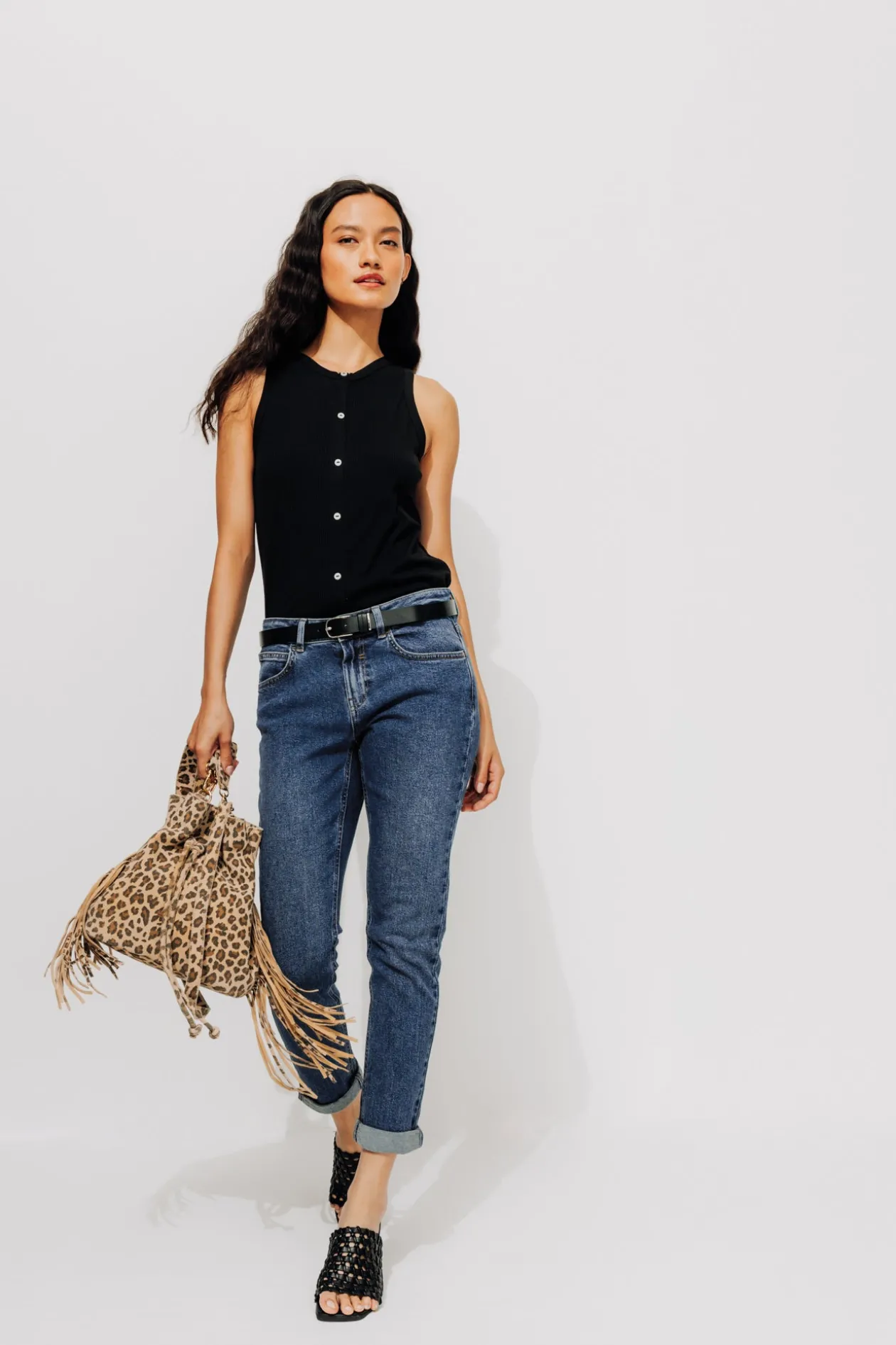 Promod LUCIEN jean girlfriend Femme - Jean moyen Jeanmoyen Discount