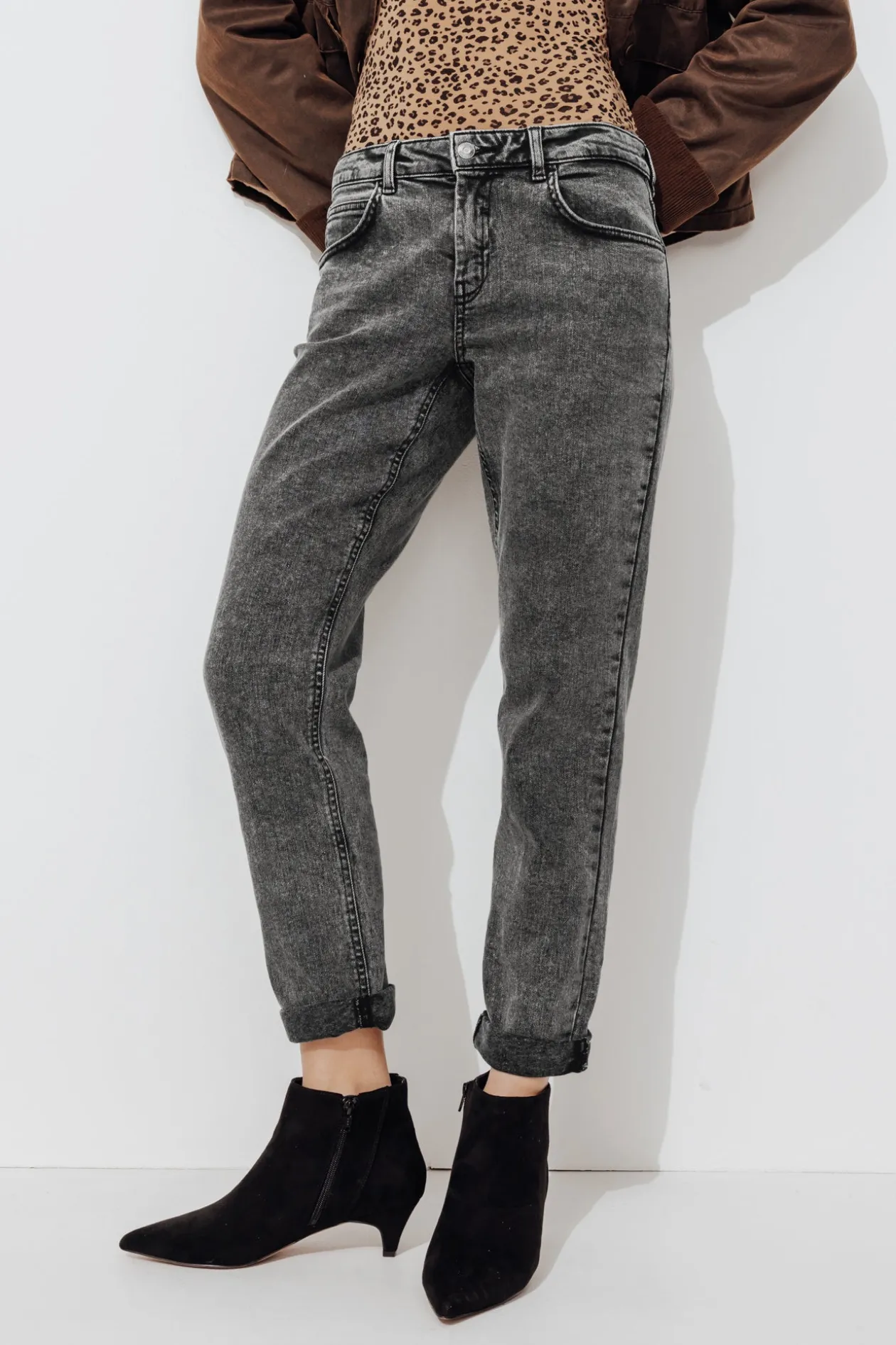 Promod LUCIEN jean girlfriend Femme - Jeans gris Jeansgris Outlet