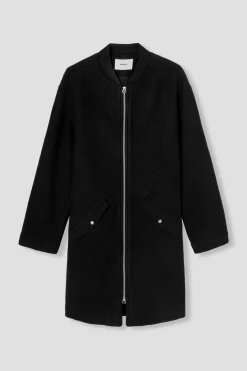 Promod Manteau bomber en laine - Noir Discount