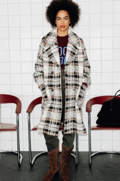 Promod Manteau en laine à carreaux - Carreaux écrus Carreauxécrus New