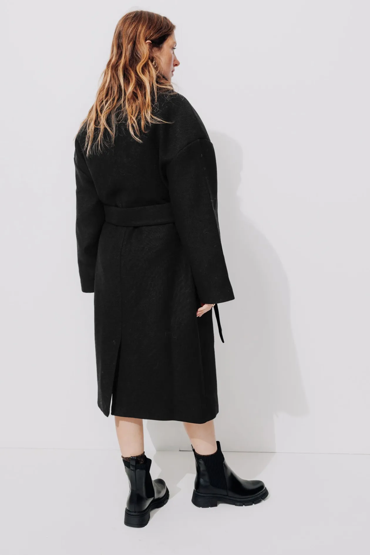 Promod Manteau en laine mélangée - Noir Clearance