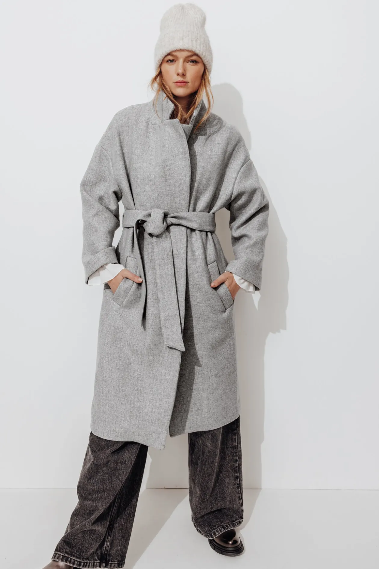 Promod Manteau en laine mélangée - Gris clair Grisclair Fashion